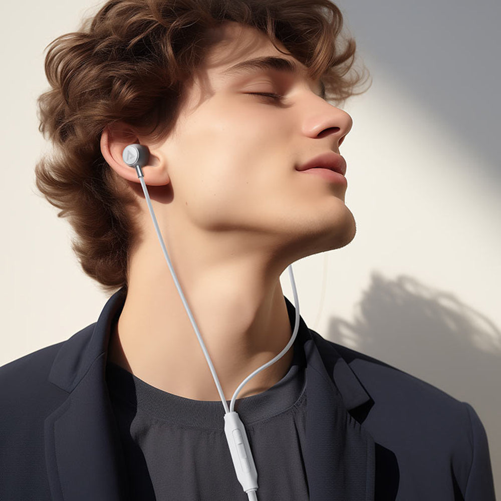 Acefast - Wired Earphones (L8) - Type-C, In-ear Design, with Microphone, Control Remote, Flexible, Silicone, 1.2m - Blac