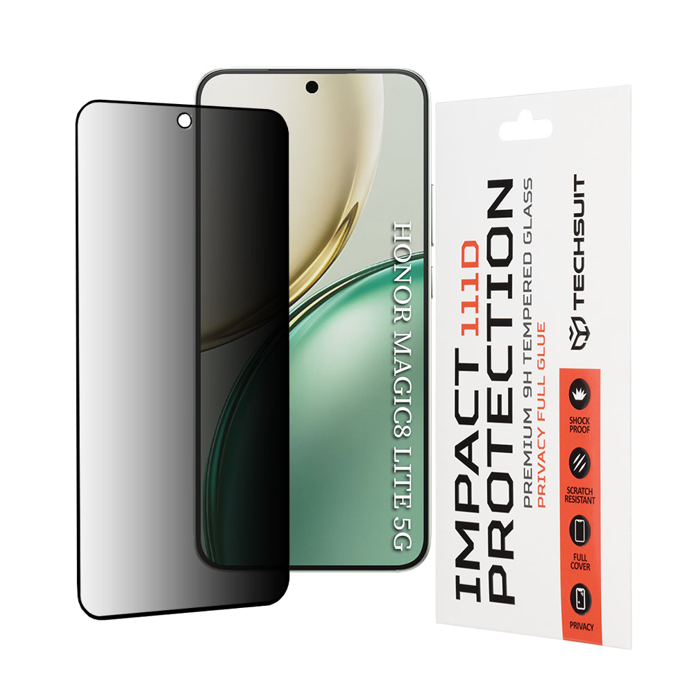 Techsuit - 111D Privacy Full Glue - Honor Magic8 Lite - Black