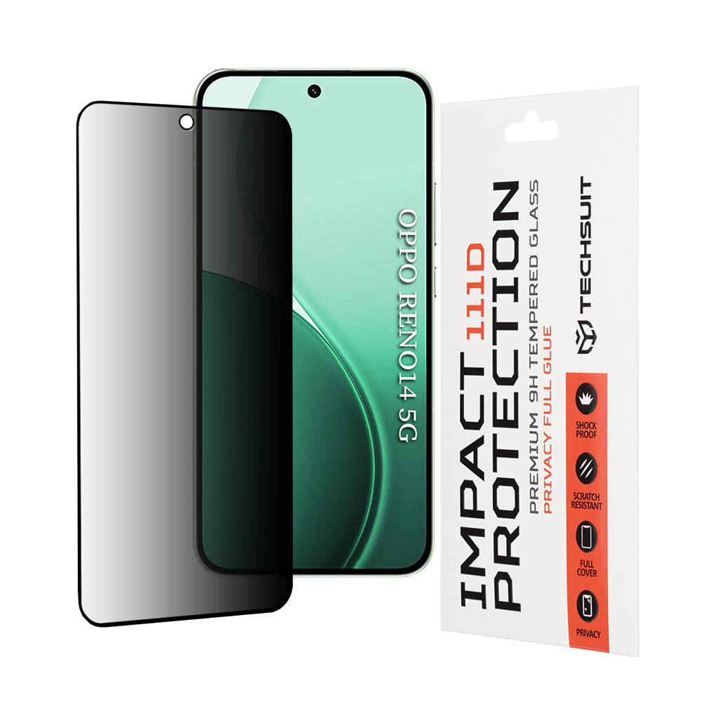 Techsuit - 111D Privacy Full Glue - Oppo Reno14 - Black
