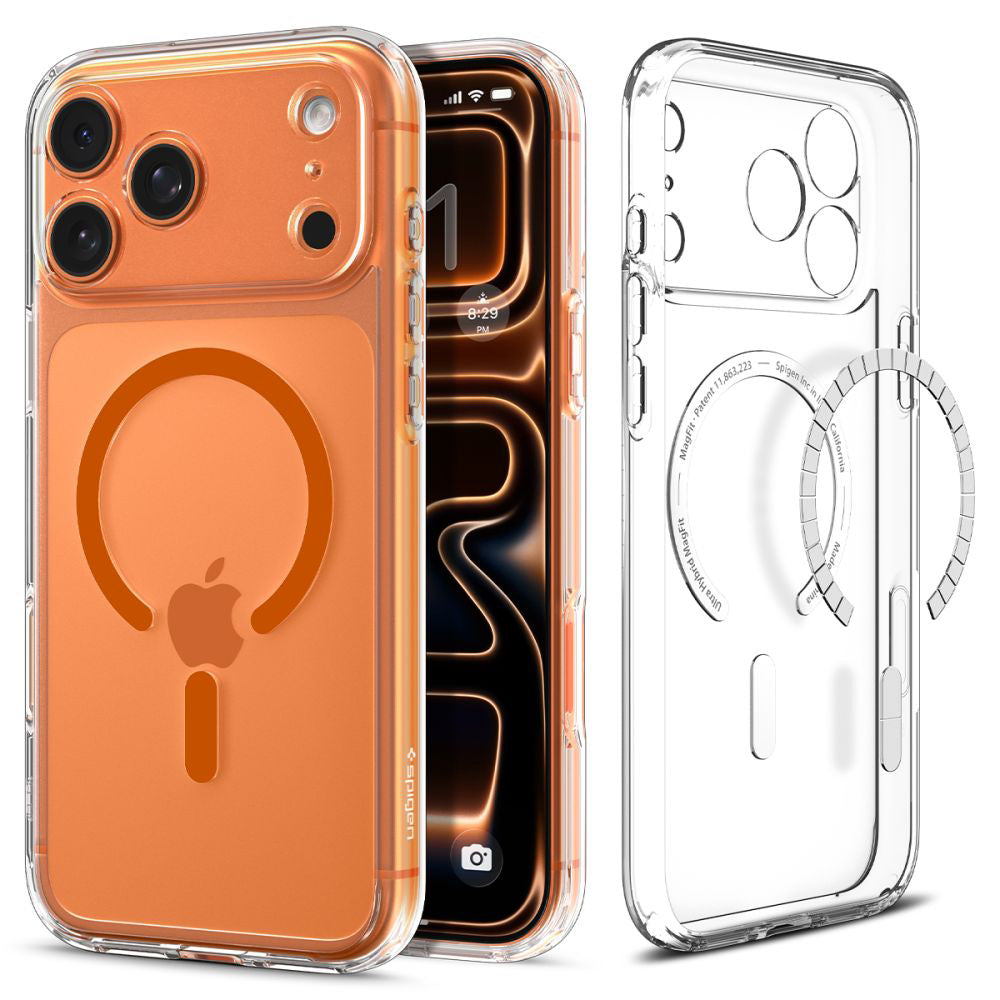 Spigen - Ultra Hybrid MagSafe (ACS11109) - iPhone 17 Pro Max - Clear / Orange