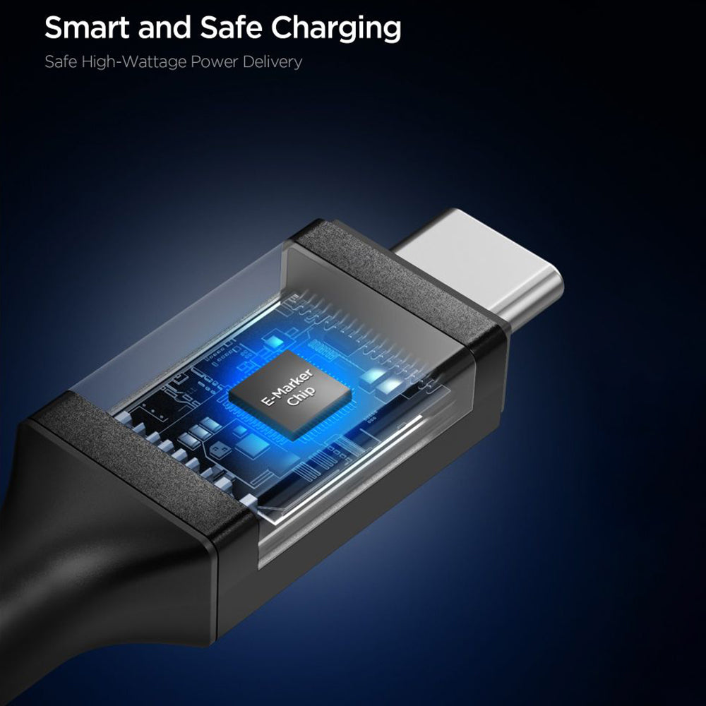 Spigen - Data Cable Essential EB10020CC (ACA09460) - Fast Charging, Type-C to Type-C, 100W, 5Gbps, E-Marker Chip, 2m - B