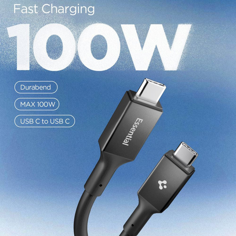 Spigen - Data Cable Essential EB10020CC (ACA09460) - Fast Charging, Type-C to Type-C, 100W, 5Gbps, E-Marker Chip, 2m - B