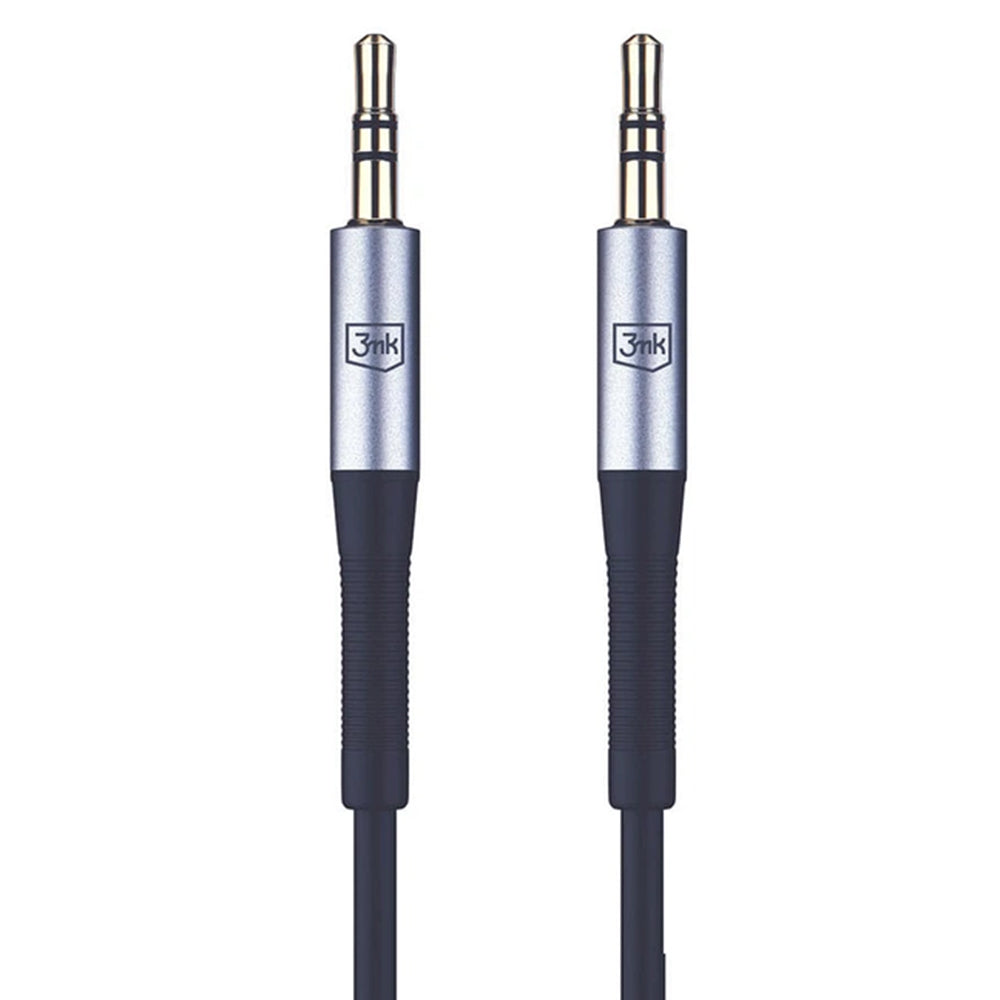 3mk - Audio Cable - 2x mini Jack 3.5mm, Aluminum + Silicone, 1m - Black