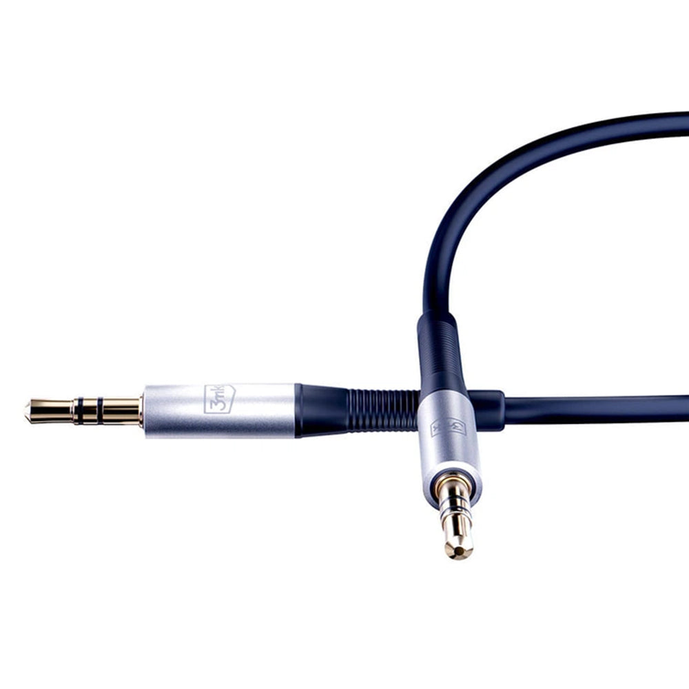 3mk - Audio Cable - 2x mini Jack 3.5mm, Aluminum + Silicone, 1m - Black