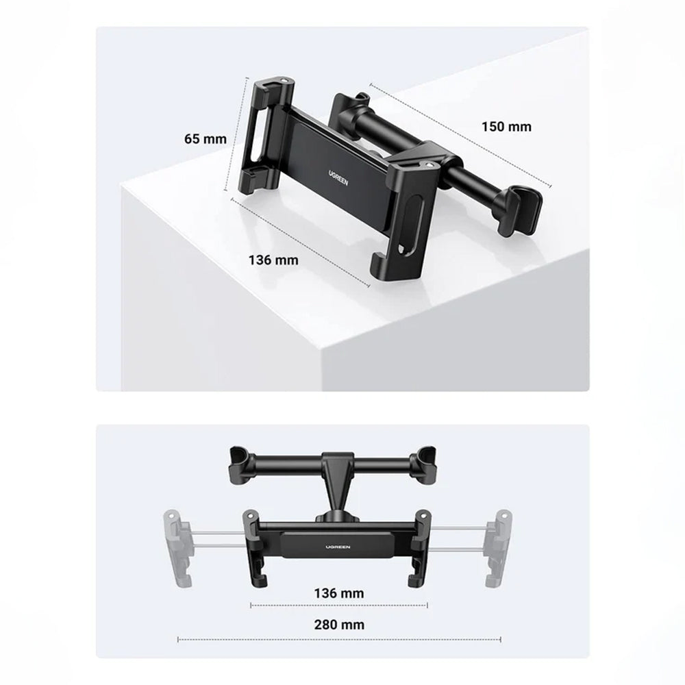 Ugreen - Car Holder LP160 (60108) - for Headrest, 360° Rotatable, Secure Grip, for Phone, Tablet 4.7" - 12.9" - Black