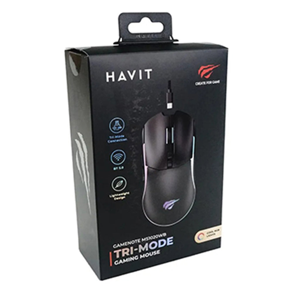 Havit - Wired Gaming Mouse (MS1020WB) - with RGB Lights, 4200DPI, Erginomic Design, USB 5V - Black