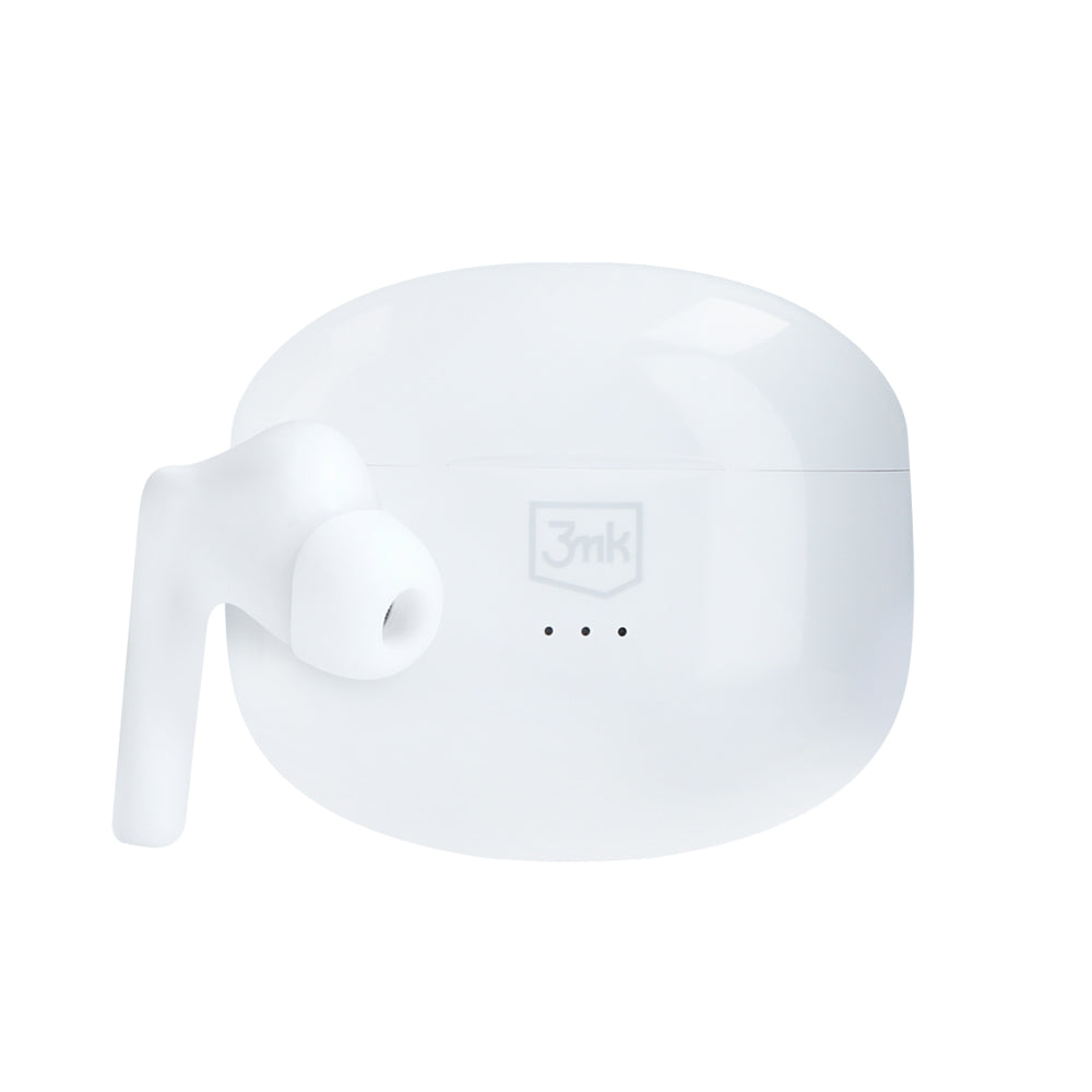 3mk - Wireless Earphone Headphones LifePods - Bluetooth V5.3, ANC Technology, Touch Control - White