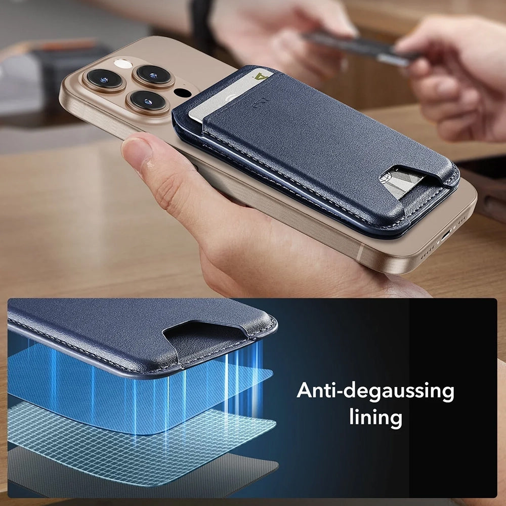 ESR - Classic Magnetic Wallet Stand (3C13210300265) - with Magnetic Ring, Vegan Leather, Adjustable, 3x Card Slots - Bro