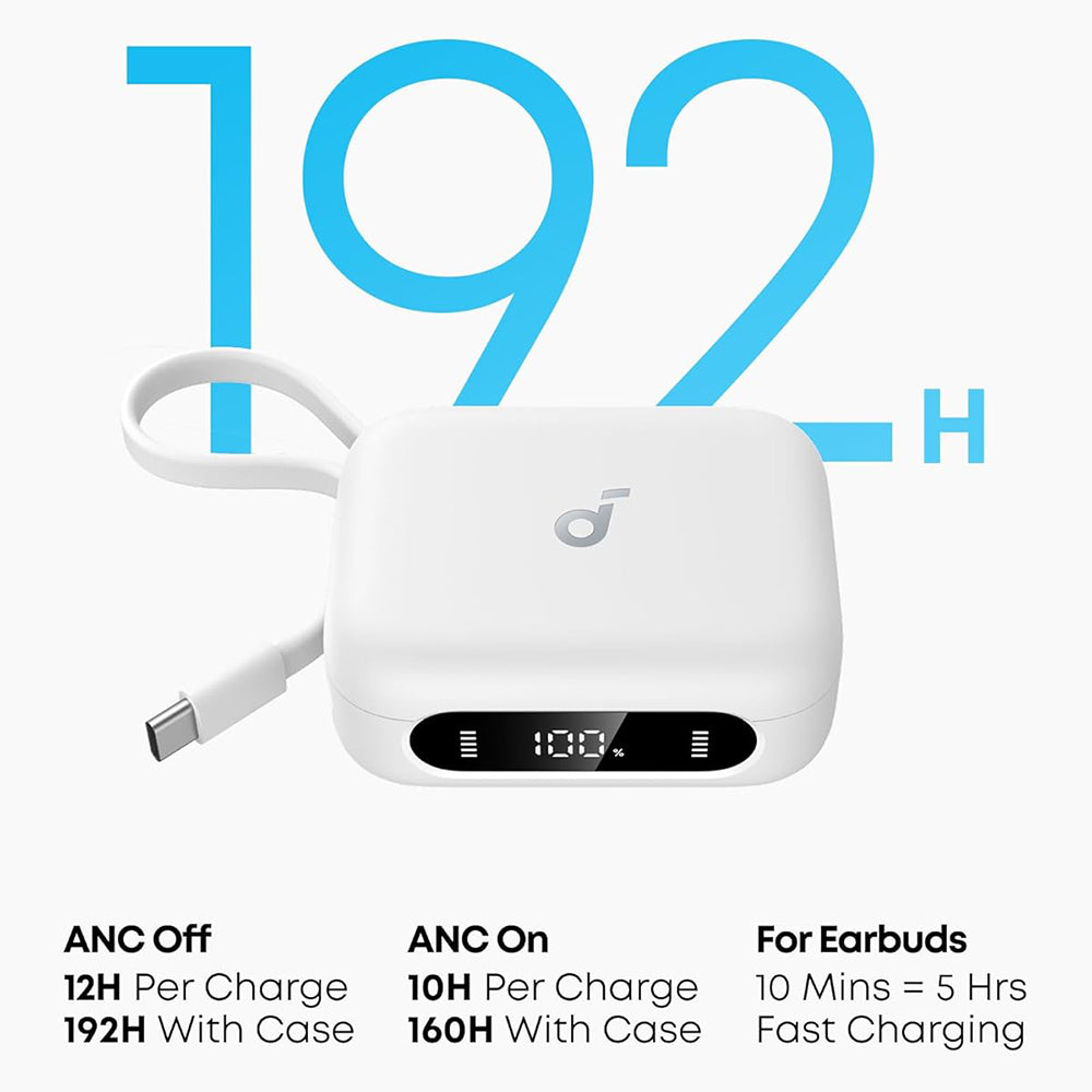 Anker - Wireless Earbuds P41i (A3937G21) - Built-in Type-C Charger, Power Bank/Stand, ANC, 6x Mics, Gaming Mode, Bass - 