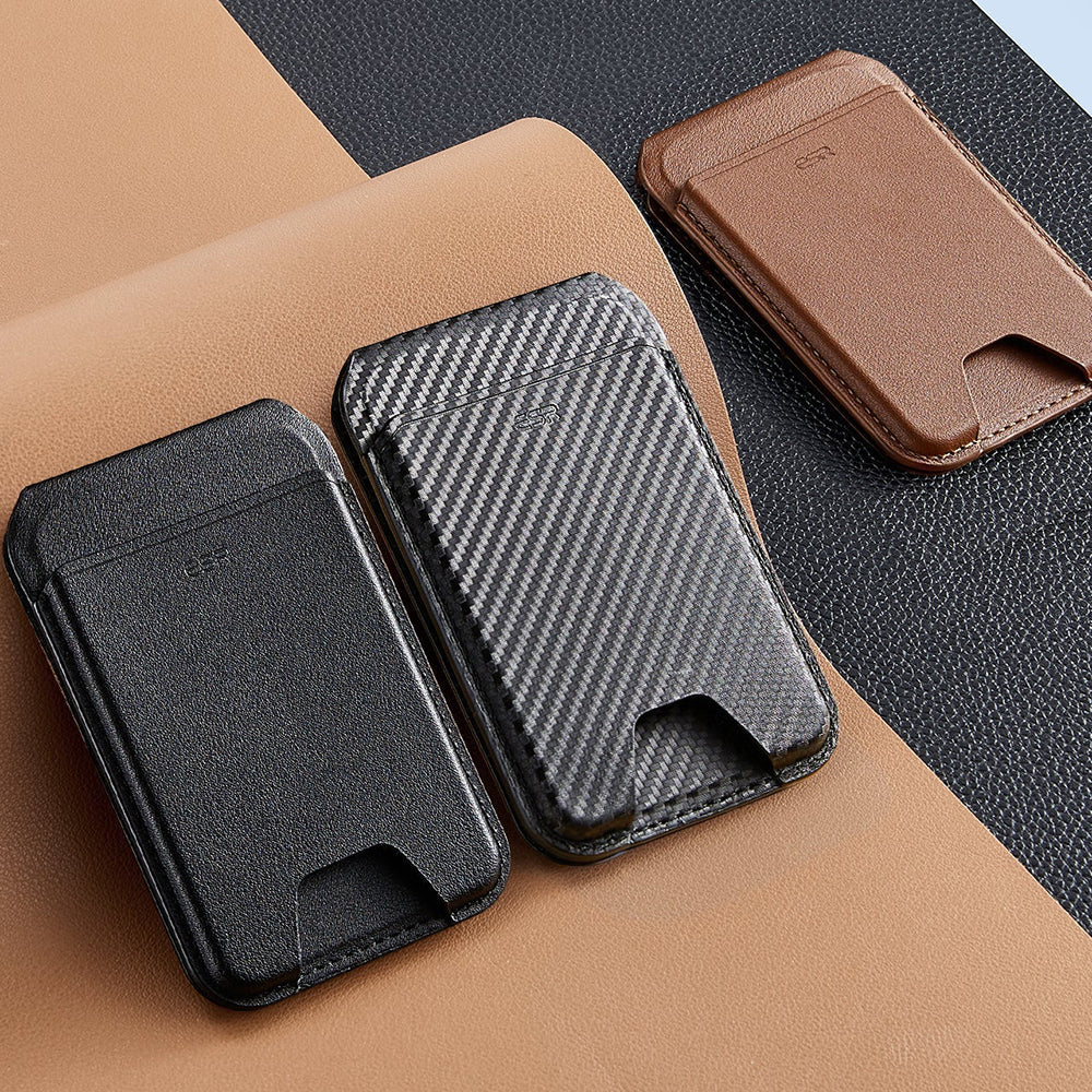 ESR - Classic Magnetic Wallet Stand (3C13210300165) - with Magnetic Ring, Vegan Leather, Adjustable, 3x Card Slots - Bla