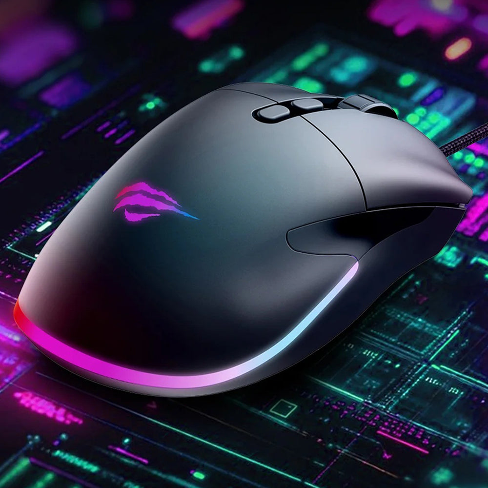 Havit - Wired Gaming Mouse (MS954) - 800/1600/2400/3200/6400/12000 DPI, 1.6m, 5V - Black