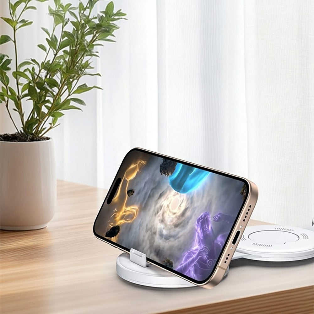 Yesido - Wireless Charging Station 5in1 (DS29) - for iPhone, Earbuds, Apple Watch, Magnetic, Foldable, Holder - White