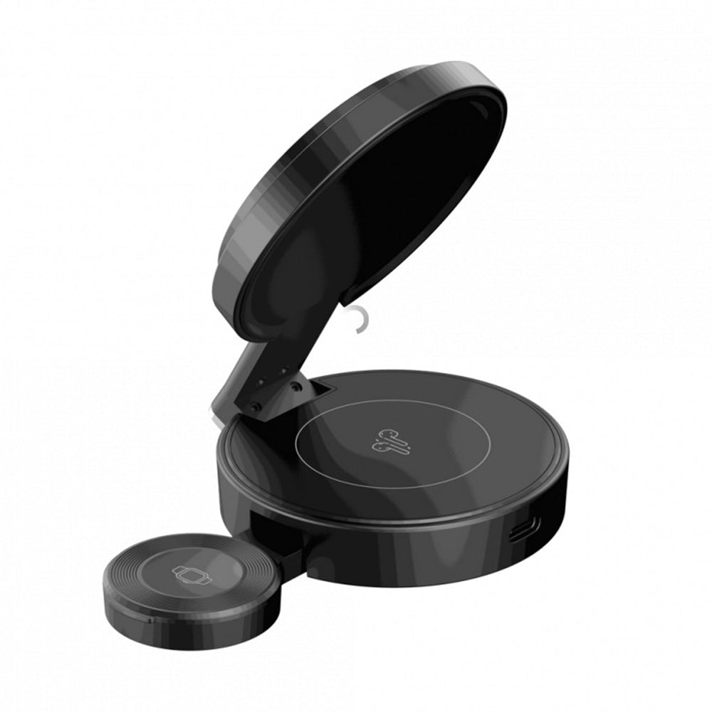 Havit - 3in1 Wireless Charging Station (W3100) - for Phone/iWatch/Earbuds, Foldable, 15W - Black