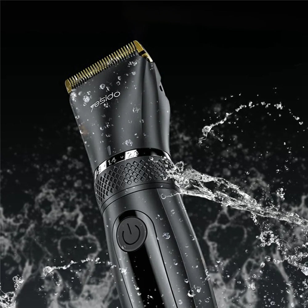 Yesido - Hair Clipper (MG06) - USB, 1200mAh, IPX5 Waterproof, Power Display, 5 Stages Length - Black