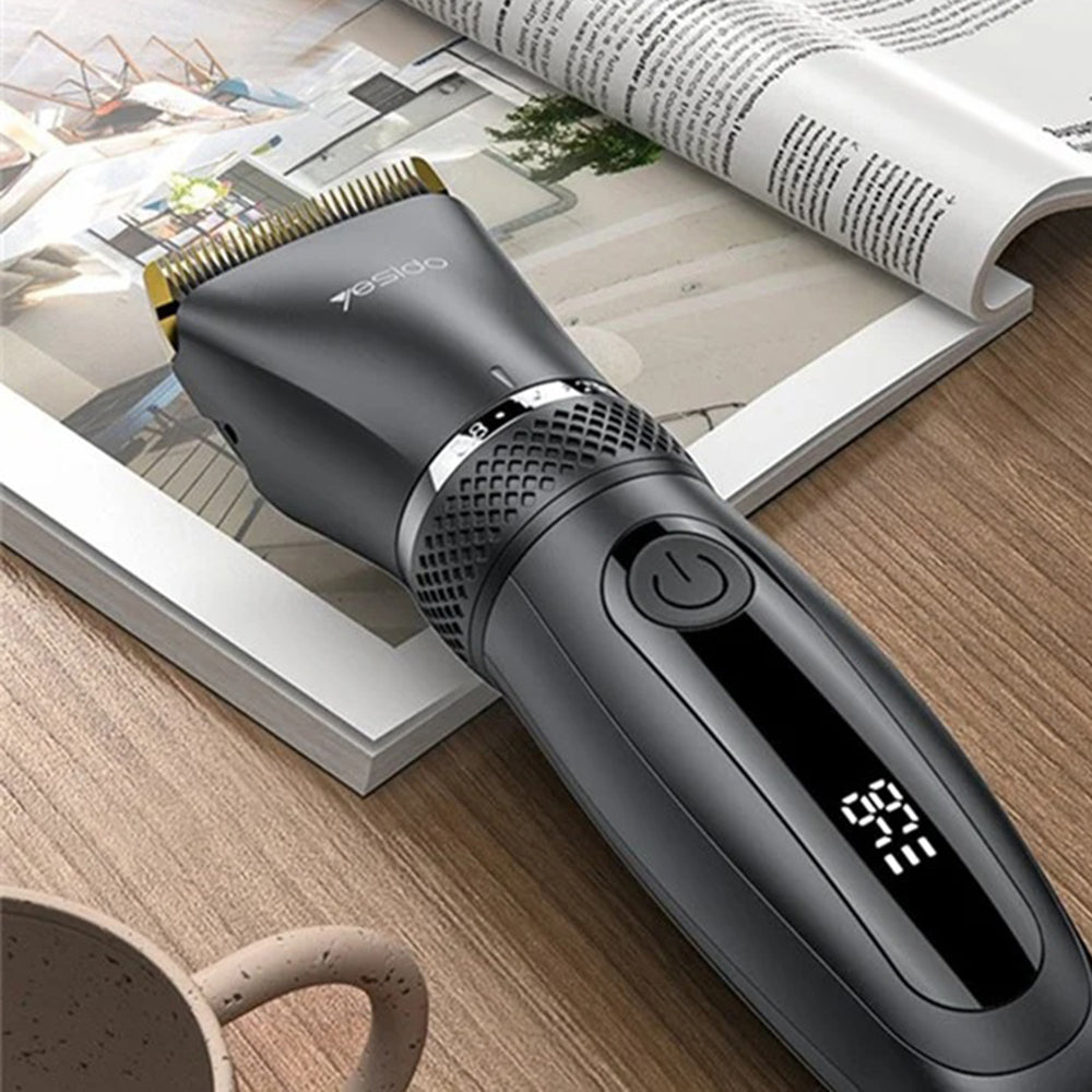 Yesido - Hair Clipper (MG06) - USB, 1200mAh, IPX5 Waterproof, Power Display, 5 Stages Length - Black