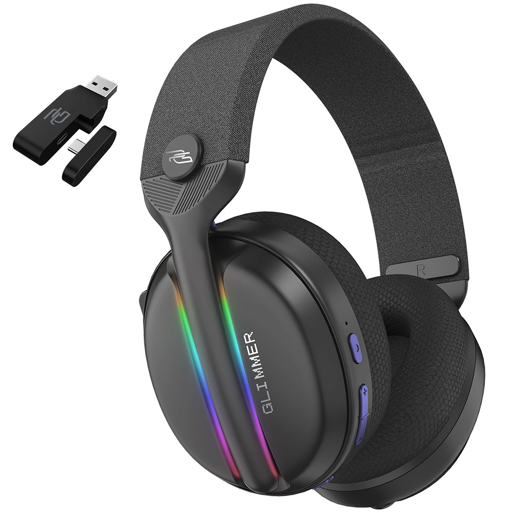 Proove - Gaming Headphones Glimmer (WHGL00022016) - with Microphone, 2.4GHz, Bluetooth 5.4, RGB, Ø40mm, 900mAh - Black/P