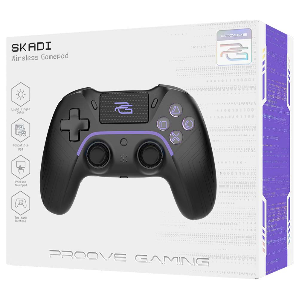Proove - Wireless Controller Skadi (WGSK00022001) - Ergonomic, USB-C, AUX, BT, Touch-pad, for PS4, PC, Android, 600mAh -