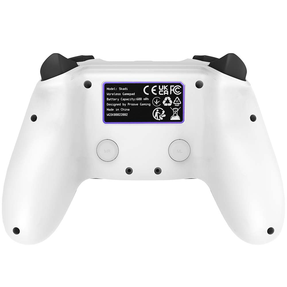 Proove - Wireless Controller Skadi (WGSK00022002) - USB-C, AUX, BT, Touch-pad, for PS4, PC, Android, 600mAh - White