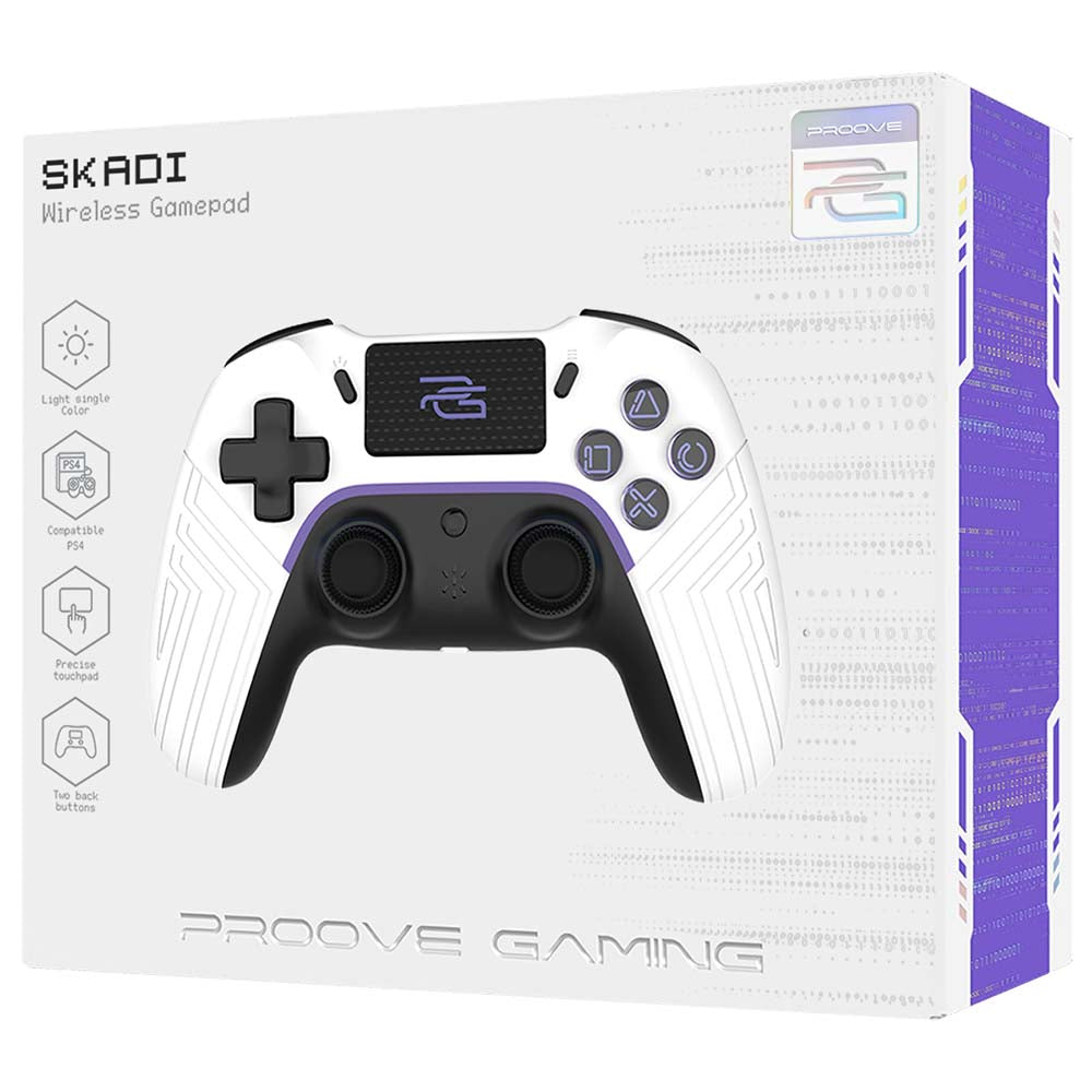 Proove - Wireless Controller Skadi (WGSK00022002) - USB-C, AUX, BT, Touch-pad, for PS4, PC, Android, 600mAh - White