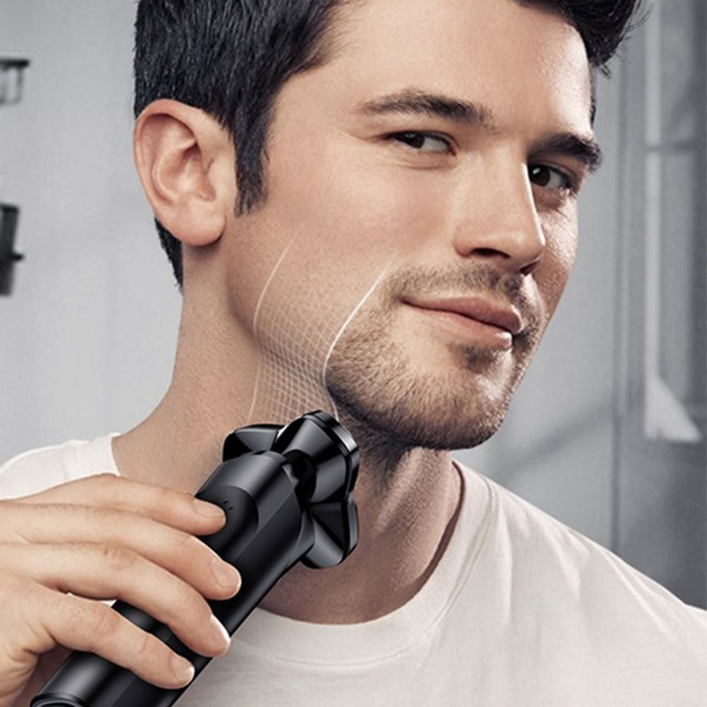 Yesido - Electric Shaver Razor (MG05) - with 3 Floating Cutter Heads, LED Power Display, USB, 9500RPM, 600mAh - Black