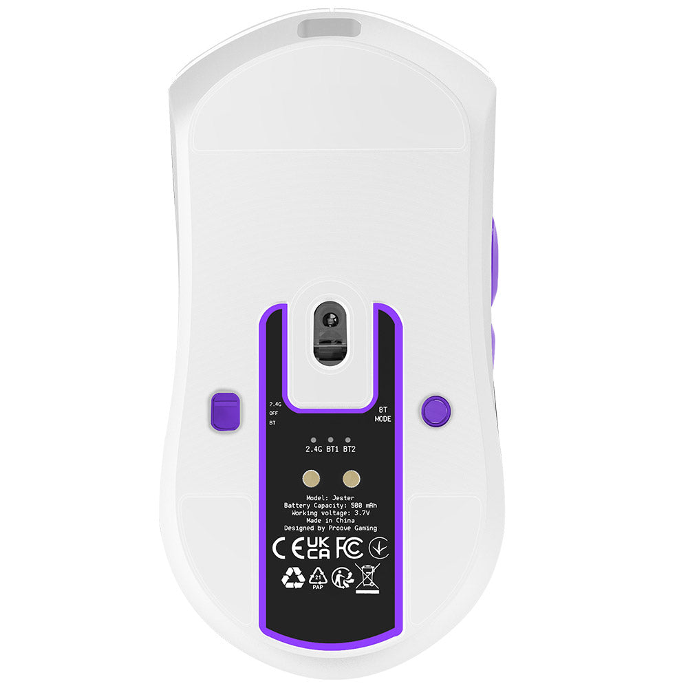 Proove - Wireless Mouse Jester 8K (WMJS00022002) - for Gaming, OLED Display, 7 Buttons, 800-26000DPI, 500mAh, 1.5m - Whi