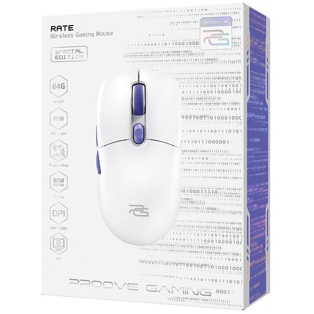 Proove - Wireless Mouse Rate Special Edition (CMRTWRS03002) - for Gaming, with 6 Buttons, 800-12000DPI, 650mAh, 1.5m - W