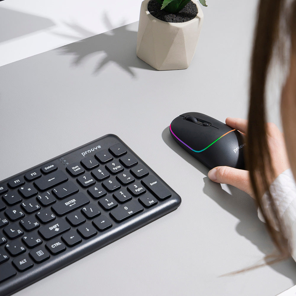 Proove - Wireless Mouse Blink (WMBL00002001) - for Office, Ergonomic, 2.4GHz, BT5.0, 4 Buttons, 800-1600DPI, 650mAh - Bl