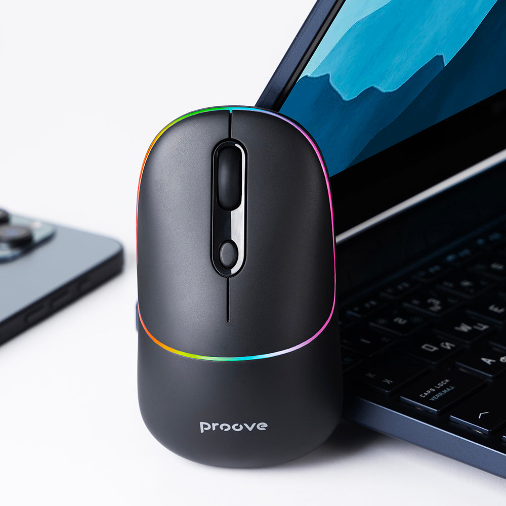 Proove - Wireless Mouse Blink (WMBL00002001) - for Office, Ergonomic, 2.4GHz, BT5.0, 4 Buttons, 800-1600DPI, 650mAh - Bl