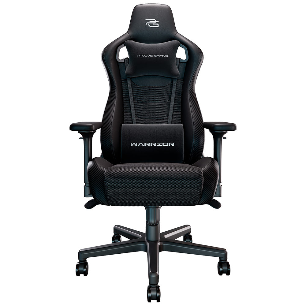 Proove - Gaming Chair Warrior (GCWR0001011) - 4D Armrests, 135° Backrest, Frog Mechanism, Semi PU, Active Cooling - Blac