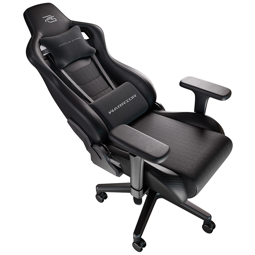 Proove - Gaming Chair Warrior (GCWR0001011) - 4D Armrests, 135° Backrest, Frog Mechanism, Semi PU, Active Cooling - Blac