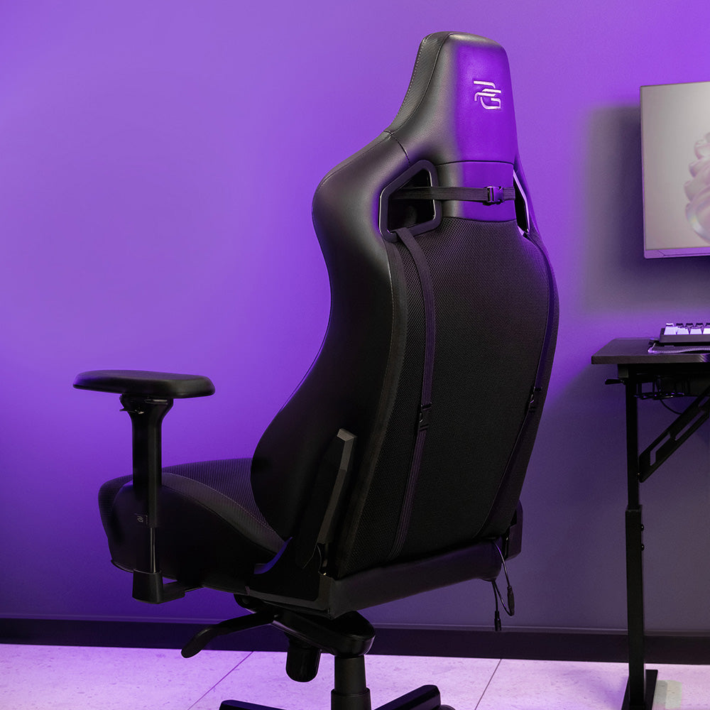 Proove - Gaming Chair Warrior (GCWR0001011) - 4D Armrests, 135° Backrest, Frog Mechanism, Semi PU, Active Cooling - Blac