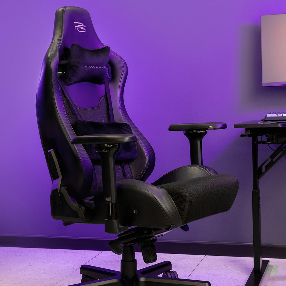 Proove - Gaming Chair Warrior (GCWR0001011) - 4D Armrests, 135° Backrest, Frog Mechanism, Semi PU, Active Cooling - Blac
