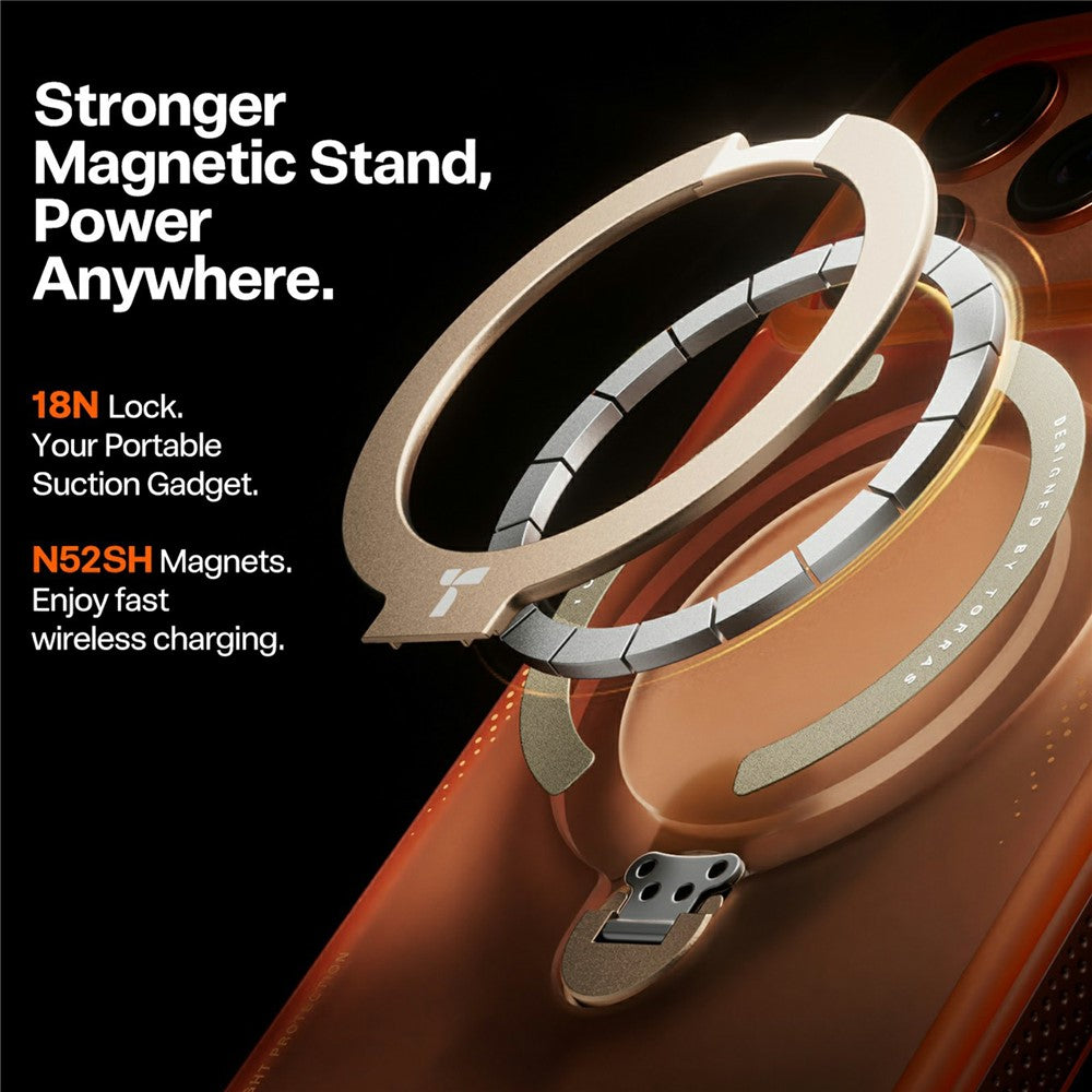 Torras Husa de protectie Torras Ostand Spin Air Series compatibil cu iPhone 17 Pro, Horizon Orange – imagine 6
