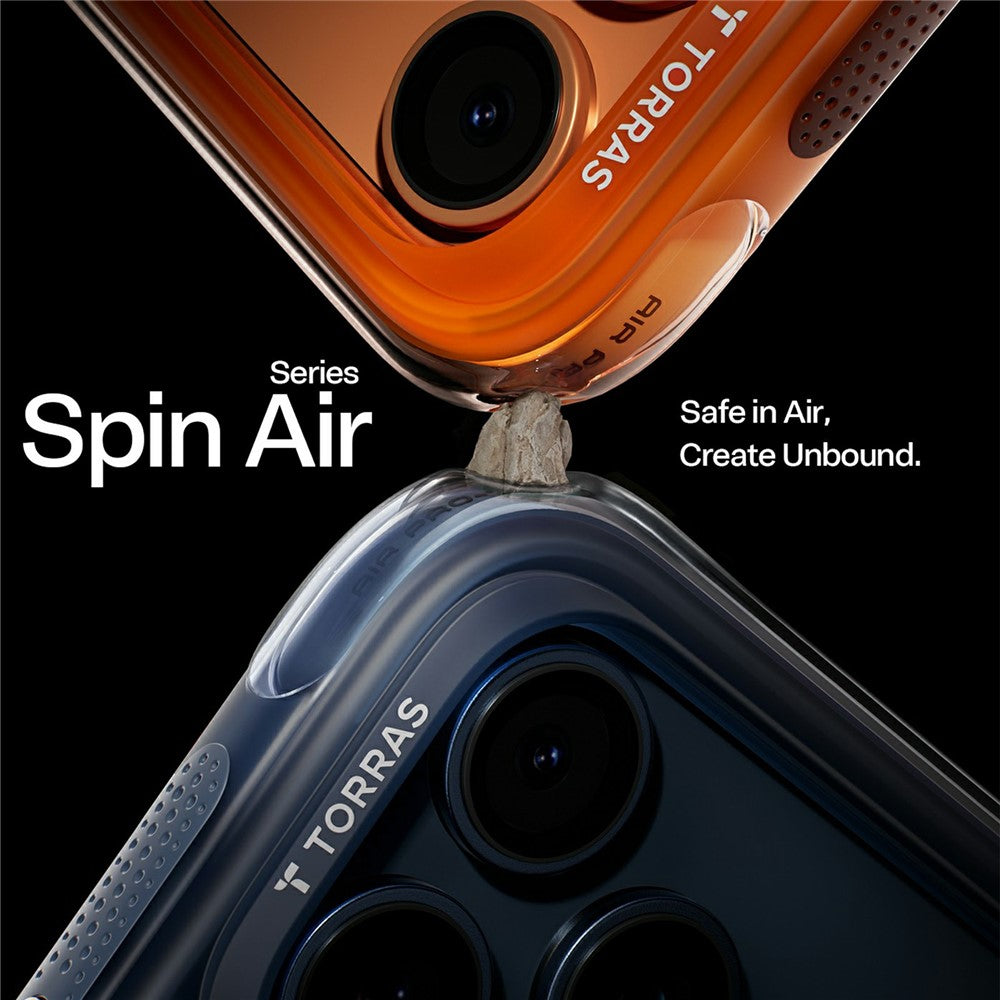 Torras Husa de protectie Torras Ostand Spin Air Series compatibil cu iPhone 17 Pro, Horizon Orange – imagine 5