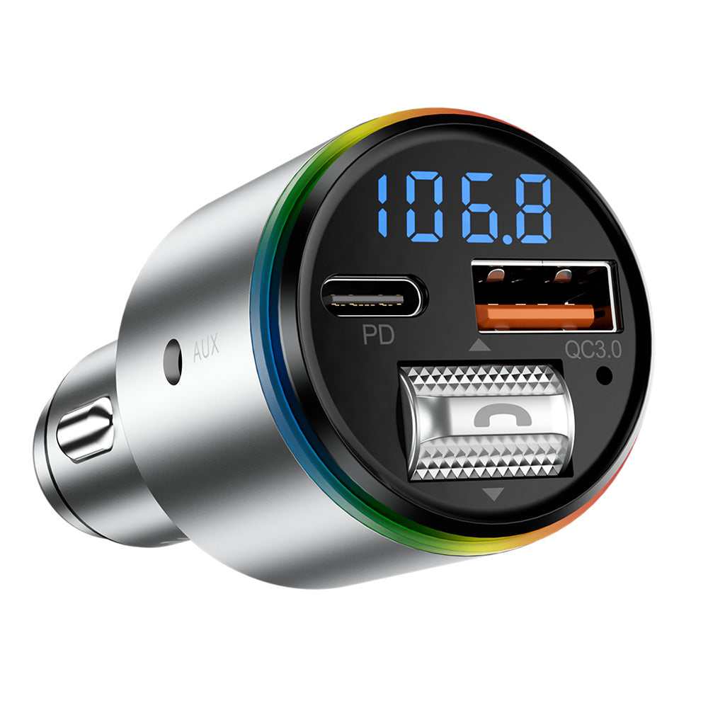Proove - Car Charger with FM Modulator (FMPD30110006) - USB, Type-C, AUX, Bluetooth 5.3, Fast Charge, 30W, 12-24V - Silv