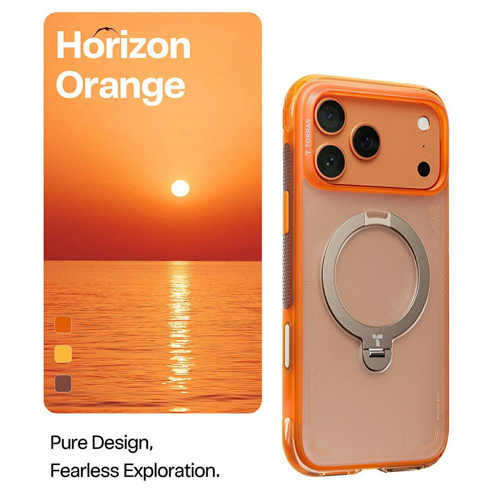 Torras Husa de protectie Torras Ostand Spin Air Series compatibil cu iPhone 17 Pro, Horizon Orange – imagine 3