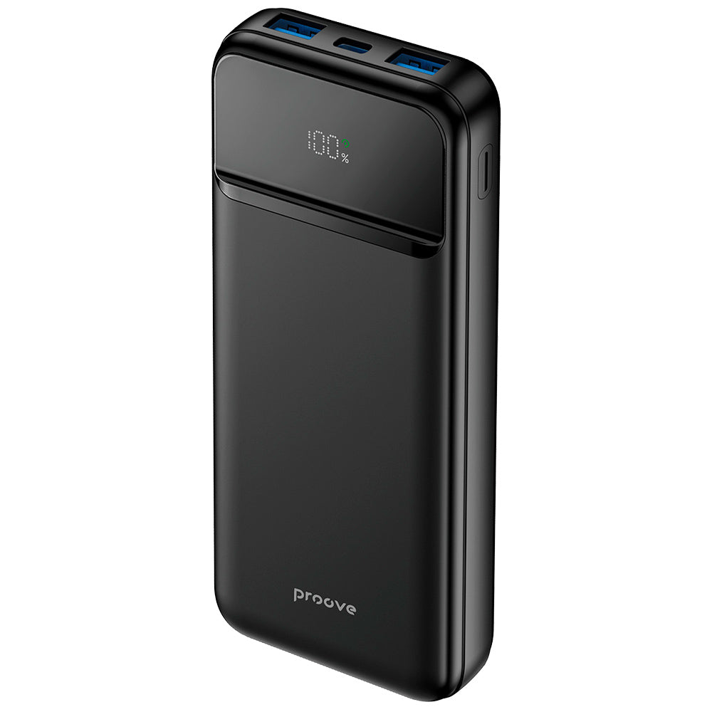 Proove - Power Bank Illuminator 2 (PBIP10212201) - Type-C, 2x USB, with LED Display, Fast Charge, 22.5W, 10000mAh - Blac