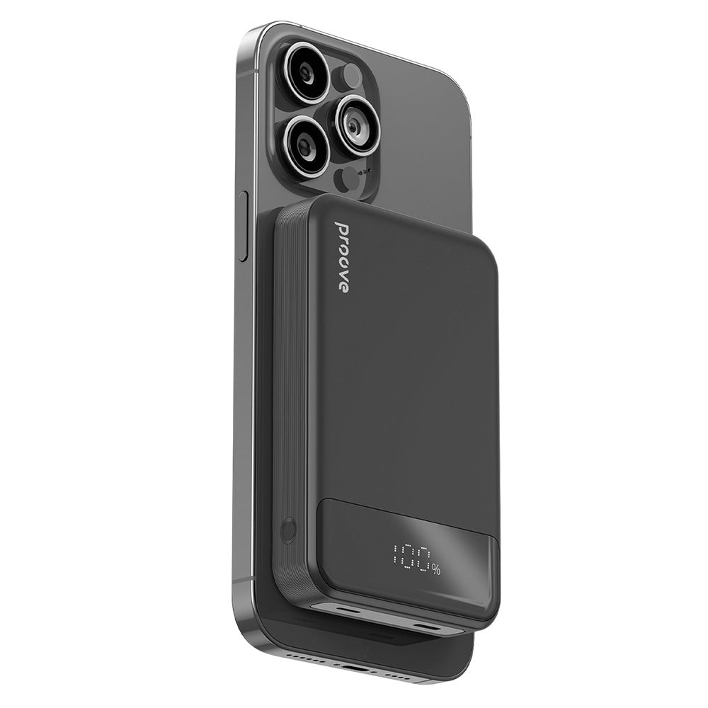 Proove - Power Bank Hoodman (PBH120010001) - Type-C, Lightning, Magnetic, with LED Display, Qi, 20W, 10000mAh - Black