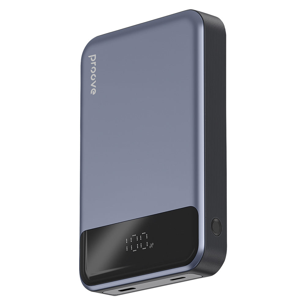Proove - Power Bank Hoodman (PBH120010003) - Type-C, Lightning, Magnetic, with LED Display, Qi, 20W, 10000mAh - Grey
