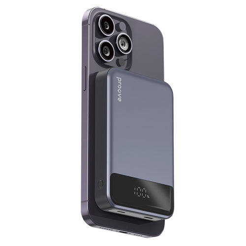 Proove - Power Bank Hoodman (PBH120010003) - Type-C, Lightning, Magnetic, with LED Display, Qi, 20W, 10000mAh - Grey
