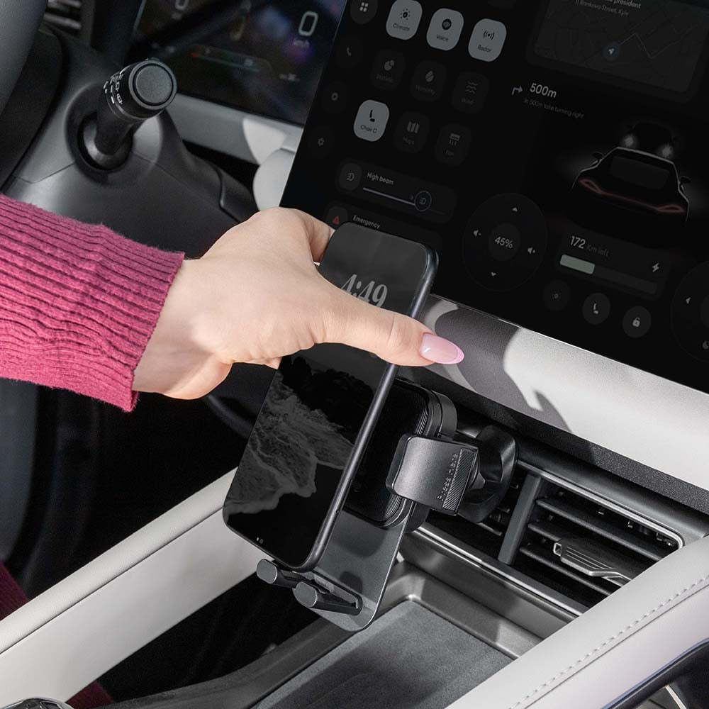 Proove - Car Holder Crystal Clamp (CHCC00000001) - Air Vent, Mechanical Clamp, Secure Fastening, for 4.7"-6.9" Phones - 