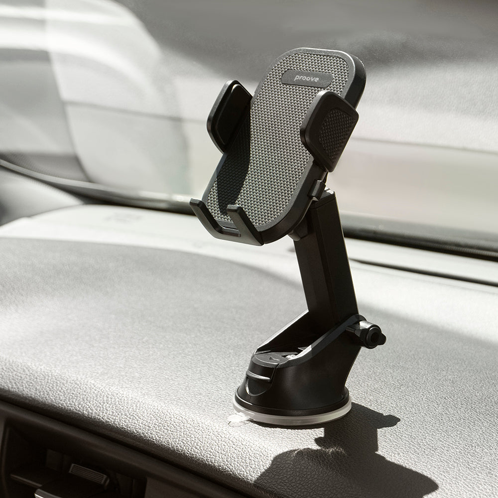 Proove - Car Holder Longway Plaid (CHLP00000001) - for Windshield/Dashboard, with Suction Cup, 4.7''-6.9" Phones - Black