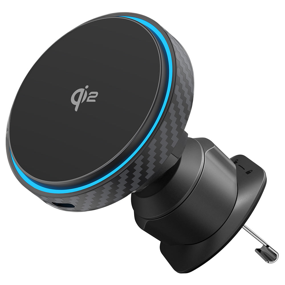 Proove - Car Holder with Wireless Charging Graphite Circle (WHGC15010001) - for Air Vent, Qi2, 15W, LED Indicator - Blac
