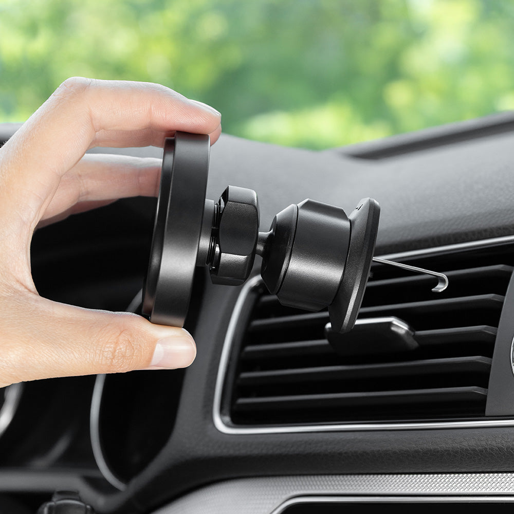 Proove - Car Holder with Wireless Charging Light Circle (WHLC15010002) - for Air Vent, Magnetic Grip, Qi2 15W - Metallic