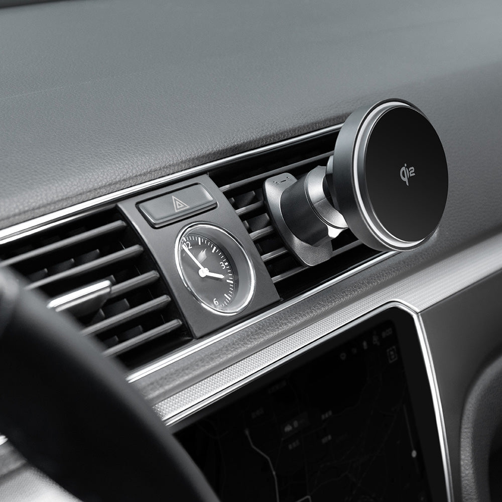 Proove - Car Holder with Wireless Charging Light Circle (WHLC15010002) - for Air Vent, Magnetic Grip, Qi2 15W - Metallic