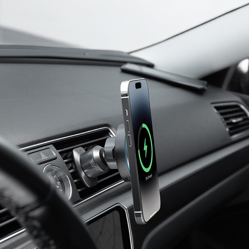 Proove - Car Holder with Wireless Charging Light Circle (WHLC15010001) - MagSafe, for Air Vent, 360°, 15W, Blue LED - Bl