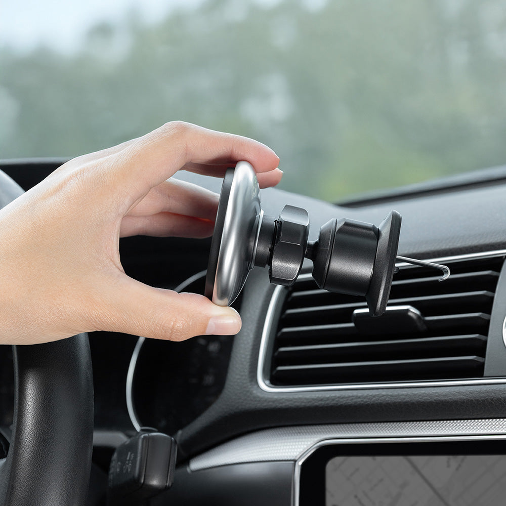 Proove - Car Holder with Wireless Charging Magic Circle (WHMC15020006) - for Air Vent, Magnetic, Zinc Alloy, 15W - Silve