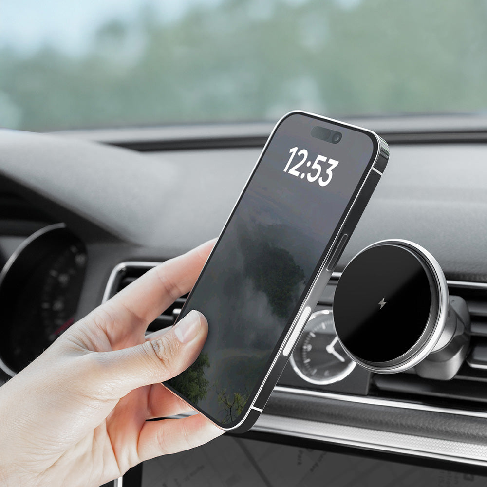 Proove - Car Holder with Wireless Charging Magic Circle (WHMC15020006) - for Air Vent, Magnetic, Zinc Alloy, 15W - Silve