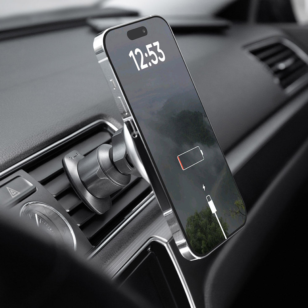 Proove - Car Holder with Wireless Charging Magic Circle (WHMC15020006) - for Air Vent, Magnetic, Zinc Alloy, 15W - Silve