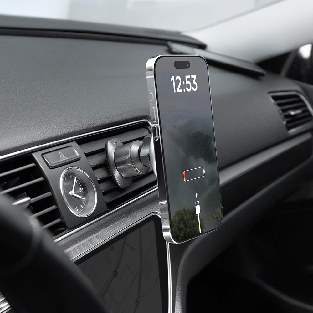 Proove - Car Holder with Wireless Charging Magic Circle (WHMC15020006) - for Air Vent, Magnetic, Zinc Alloy, 15W - Silve